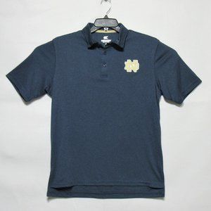 Men’s Colosseum Athletics Notre Dame Fighting Irish Navy Blue Polyester Polo Med